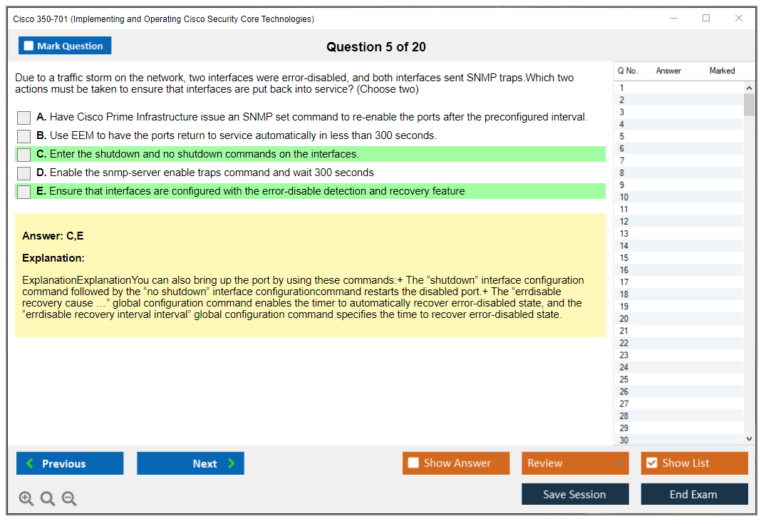 Cisco 350-701 (Implementing and Operating Cisco Security Core Technologies (SCOR 350-701)) Exam Simulator Test Engine Exam Prep 5
