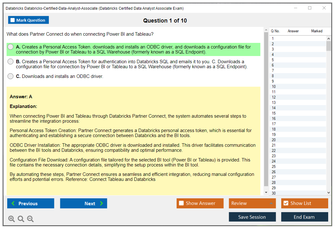 Databricks Databricks-Certified-Data-Analyst-Associate (Databricks Certified Data Analyst Associate Exam) Exam Simulator Test Engine Exam Prep 1