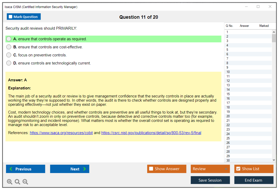 Isaca CISM (Certified Information Security Manager) Exam Simulator Test Engine Exam Prep 11