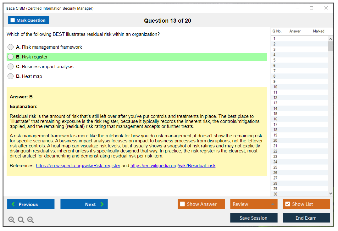 Isaca CISM (Certified Information Security Manager) Exam Simulator Test Engine Exam Prep 13