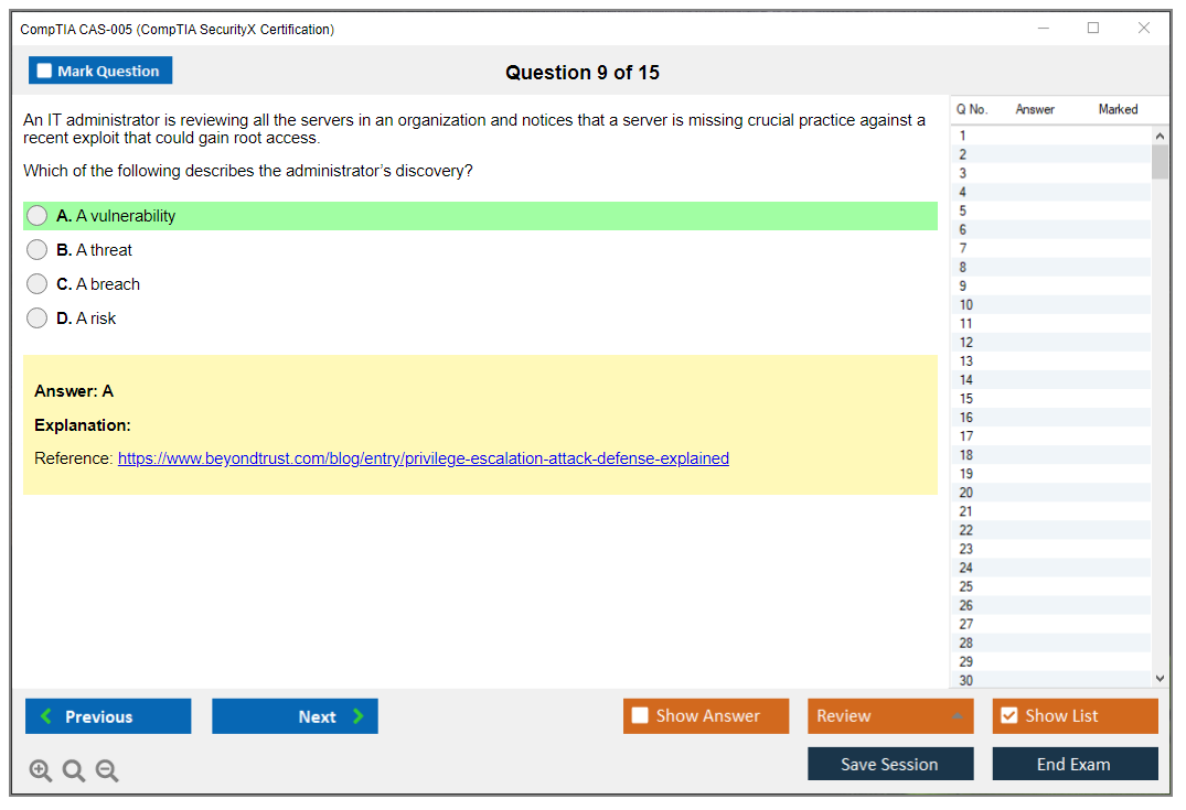 CompTIA CAS-005 (CompTIA SecurityX Certification Exam) Exam Simulator Test Engine Exam Prep 9