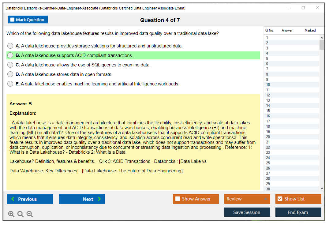 Databricks Databricks-Certified-Data-Engineer-Associate (Databricks Certified Data Engineer Associate Exam) Exam Simulator Test Engine Exam Prep 4