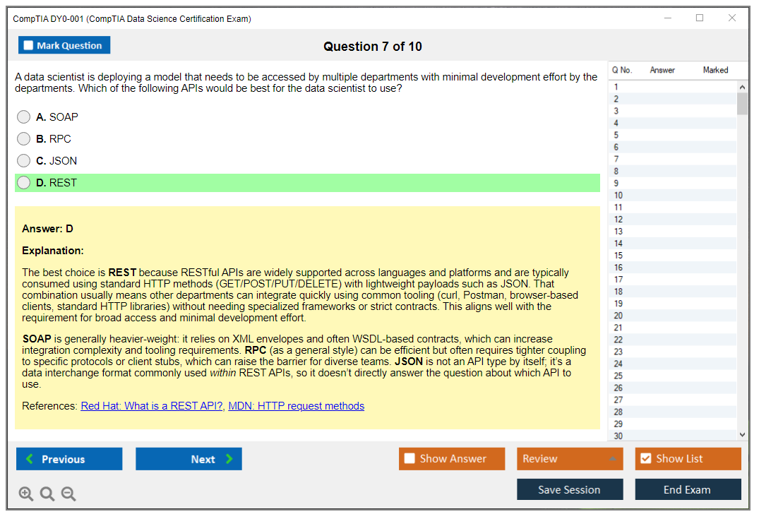 CompTIA DY0-001 (CompTIA Data Science Certification Exam) Exam Simulator Test Engine Exam Prep 7