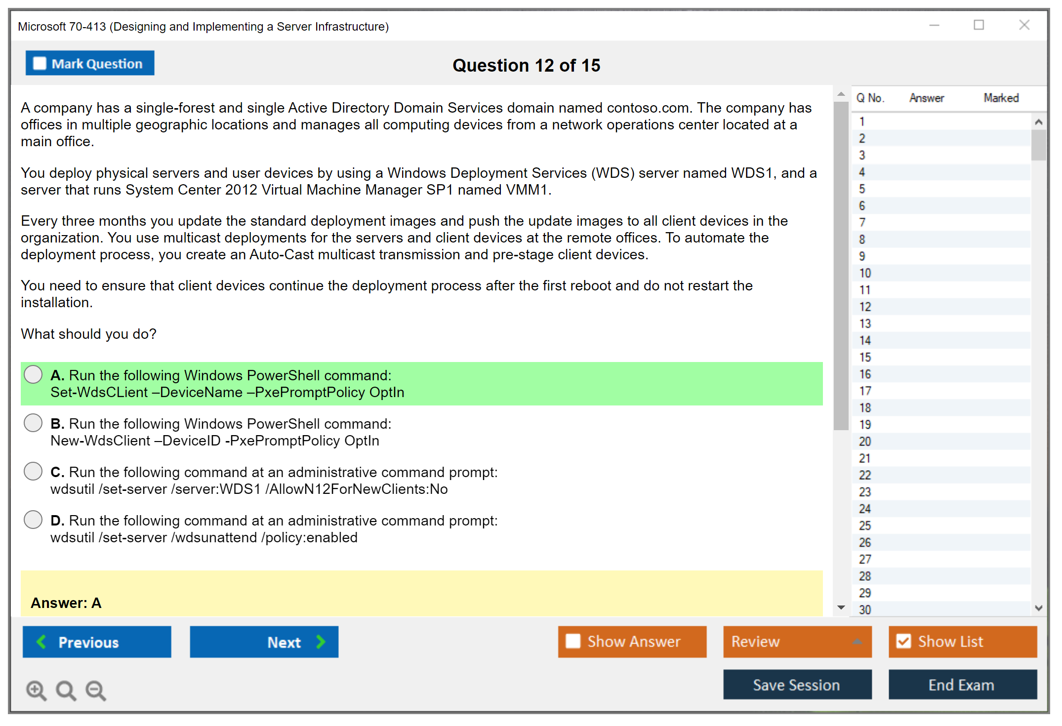 Microsoft 70-413 (Designing and Implementing a Server Infrastructure) Exam Simulator Test Engine Exam Prep 12