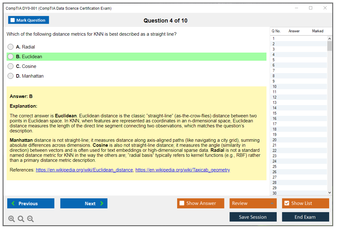 CompTIA DY0-001 (CompTIA Data Science Certification Exam) Exam Simulator Test Engine Exam Prep 4