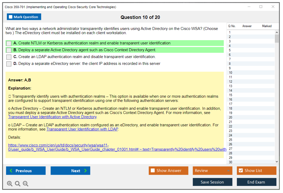 Cisco 350-701 (Implementing and Operating Cisco Security Core Technologies (SCOR 350-701)) Exam Simulator Test Engine Exam Prep 10