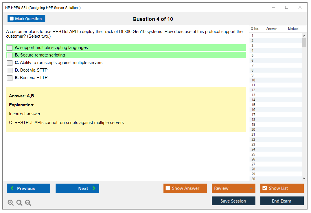 HP HPE0-S54 (Designing HPE Server Solutions) Exam Simulator Test Engine Exam Prep 4
