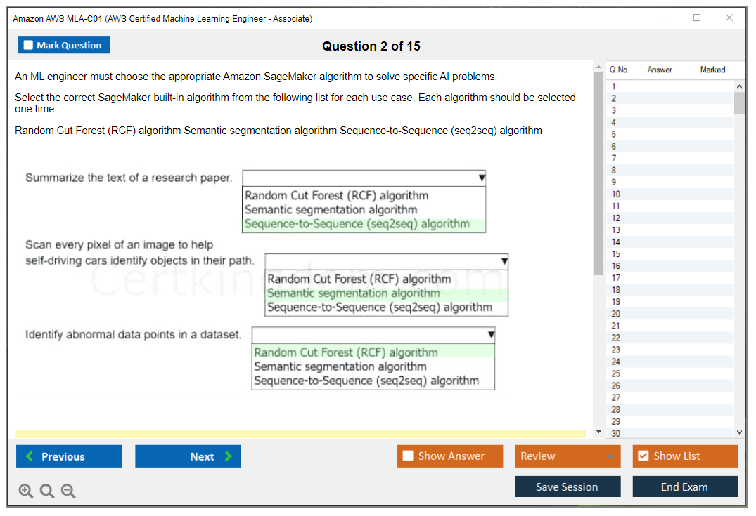 Amazon AWS MLA-C01 (AWS Certified Machine Learning Engineer - Associate) Exam Simulator Test Engine Exam Prep 2