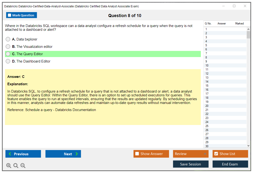 Databricks Databricks-Certified-Data-Analyst-Associate (Databricks Certified Data Analyst Associate Exam) Exam Simulator Test Engine Exam Prep 8
