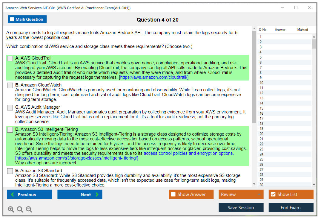 Amazon AWS AIF-C01 (AWS Certified AI Practitioner Exam(AI1-C01)) Exam Simulator Test Engine Exam Prep 4