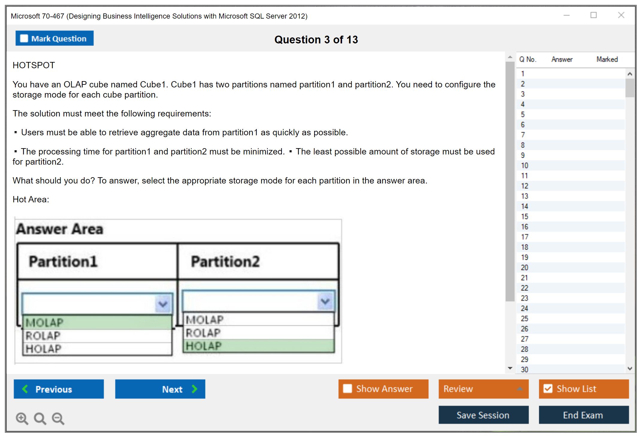 Microsoft 70-467 (Designing Business Intelligence Solutions with Microsoft SQL Server 2012) Exam Simulator Test Engine Exam Prep 3