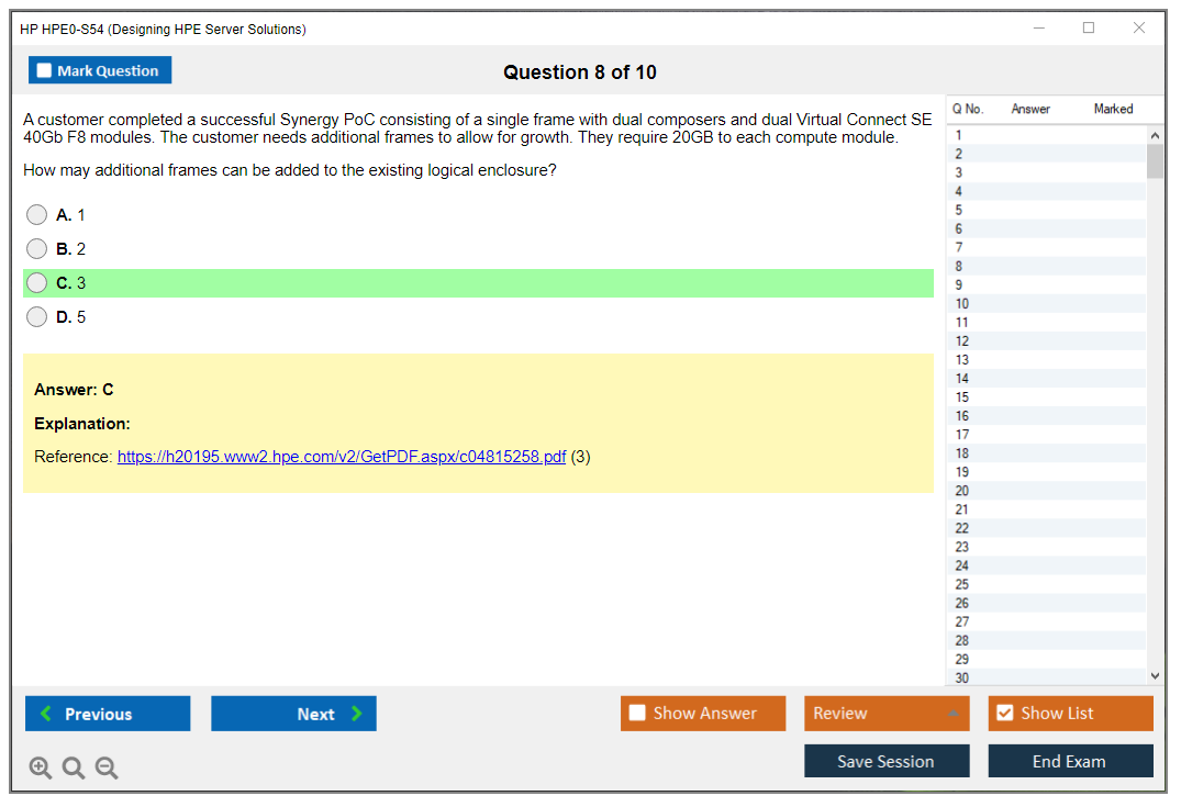 HP HPE0-S54 (Designing HPE Server Solutions) Exam Simulator Test Engine Exam Prep 8