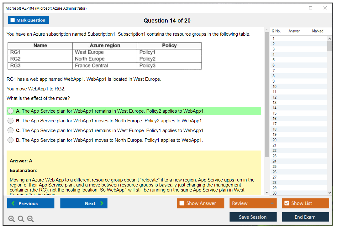 Microsoft AZ-104 (Microsoft Azure Administrator) Exam Simulator Test Engine Exam Prep 14