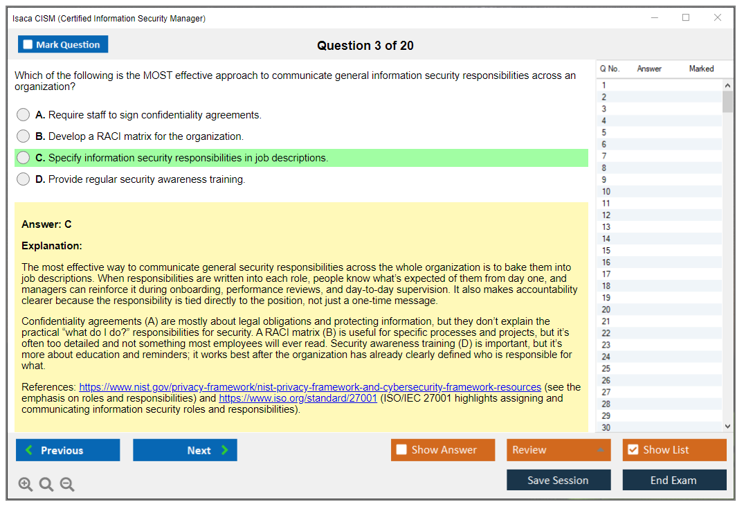 Isaca CISM (Certified Information Security Manager) Exam Simulator Test Engine Exam Prep 3