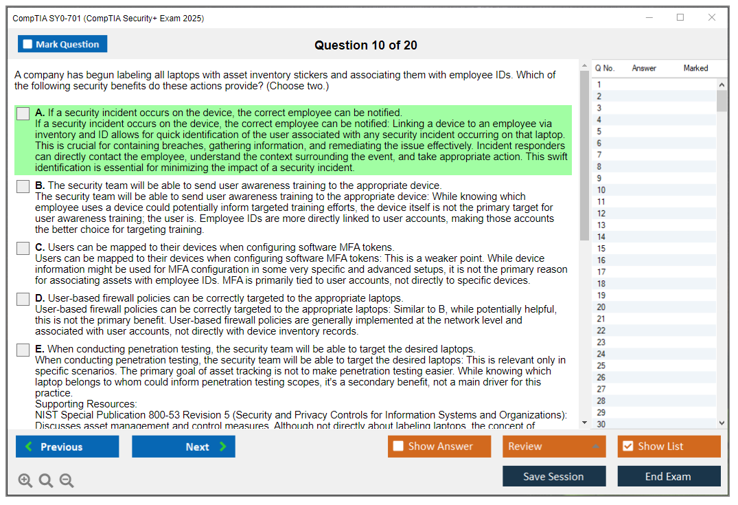 CompTIA SY0-701 (CompTIA Security+ Exam) Exam Simulator Test Engine Exam Prep 10