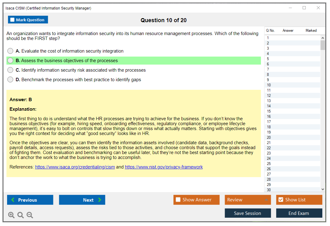 Isaca CISM (Certified Information Security Manager) Exam Simulator Test Engine Exam Prep 10