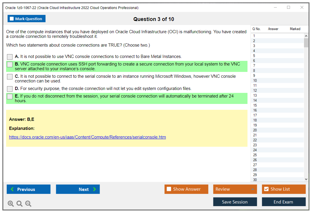 Oracle 1z0-1067-22 (Oracle Cloud Infrastructure 2022 Cloud Operations Professional) Exam Simulator Test Engine Exam Prep 3