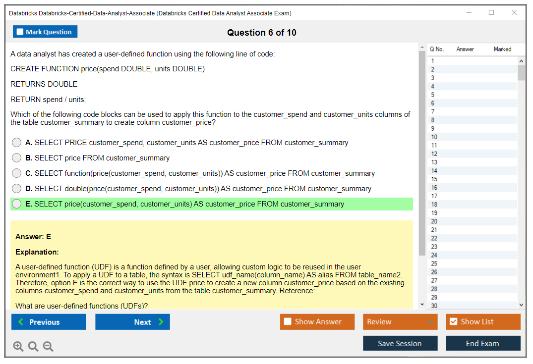 Databricks Databricks-Certified-Data-Analyst-Associate (Databricks Certified Data Analyst Associate Exam) Exam Simulator Test Engine Exam Prep 6