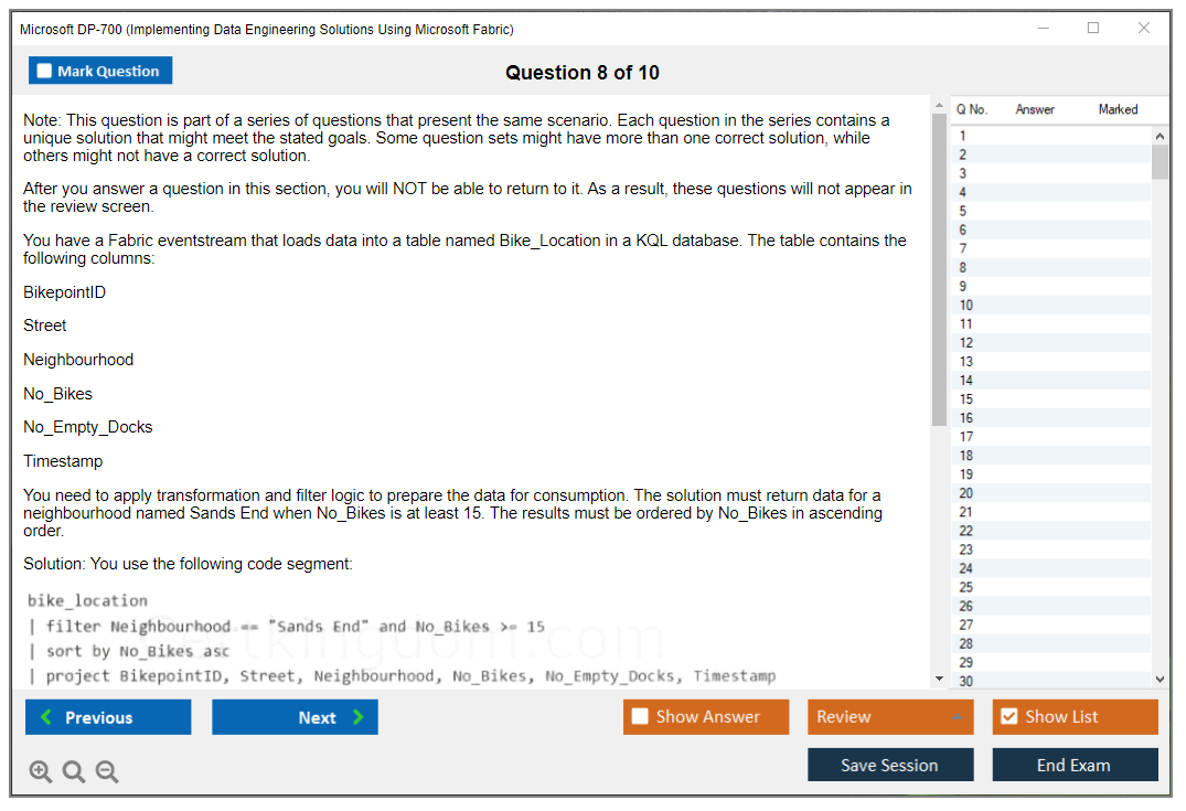 Microsoft DP-700 (Implementing Data Engineering Solutions Using Microsoft Fabric) Exam Simulator Test Engine Exam Prep 8