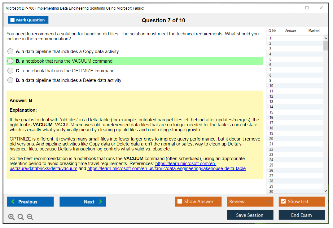 Microsoft DP-700 (Implementing Data Engineering Solutions Using Microsoft Fabric) Exam Simulator Test Engine Exam Prep 7