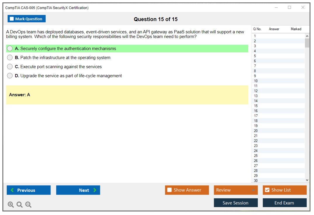 CompTIA CAS-005 (CompTIA SecurityX Certification Exam) Exam Simulator Test Engine Exam Prep 15