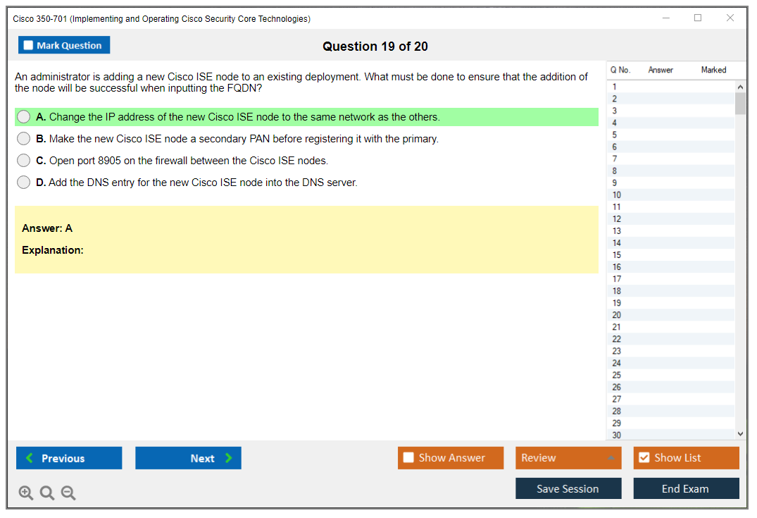 Cisco 350-701 (Implementing and Operating Cisco Security Core Technologies (SCOR 350-701)) Exam Simulator Test Engine Exam Prep 19