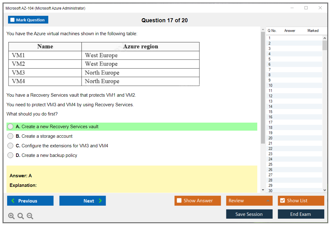 Microsoft AZ-104 (Microsoft Azure Administrator) Exam Simulator Test Engine Exam Prep 17
