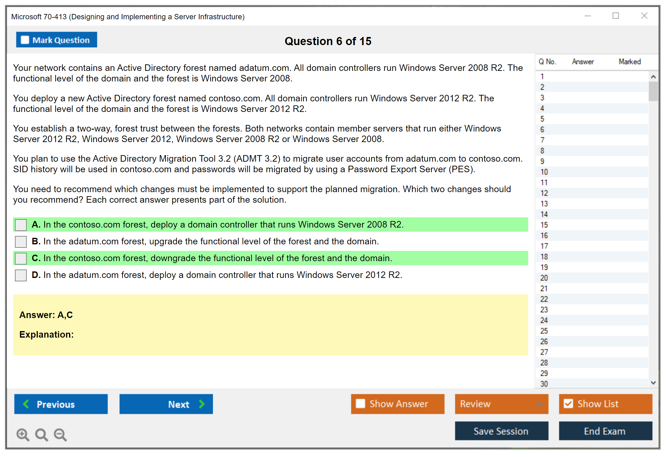 Microsoft 70-413 (Designing and Implementing a Server Infrastructure) Exam Simulator Test Engine Exam Prep 6