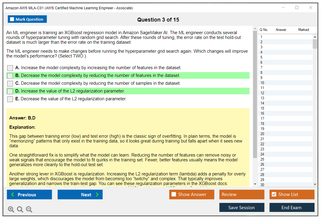 Amazon AWS MLA-C01 (AWS Certified Machine Learning Engineer - Associate) Exam Simulator Test Engine Exam Prep 3