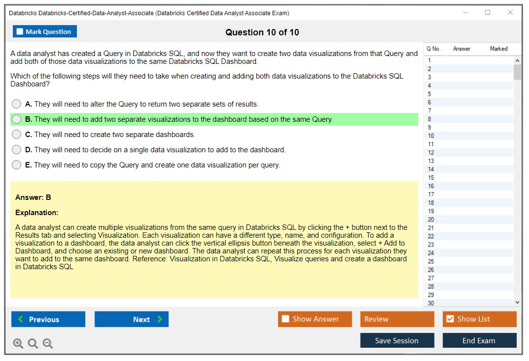 Databricks Databricks-Certified-Data-Analyst-Associate (Databricks Certified Data Analyst Associate Exam) Exam Simulator Test Engine Exam Prep 10