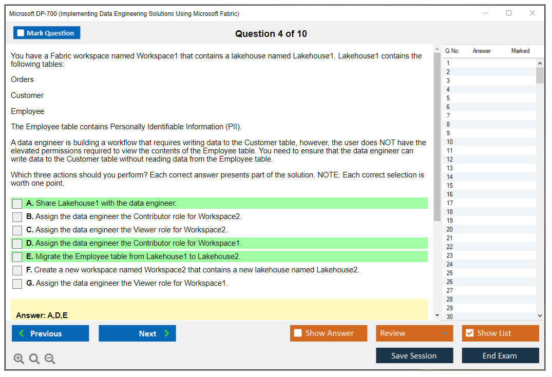 Microsoft DP-700 (Implementing Data Engineering Solutions Using Microsoft Fabric) Exam Simulator Test Engine Exam Prep 4