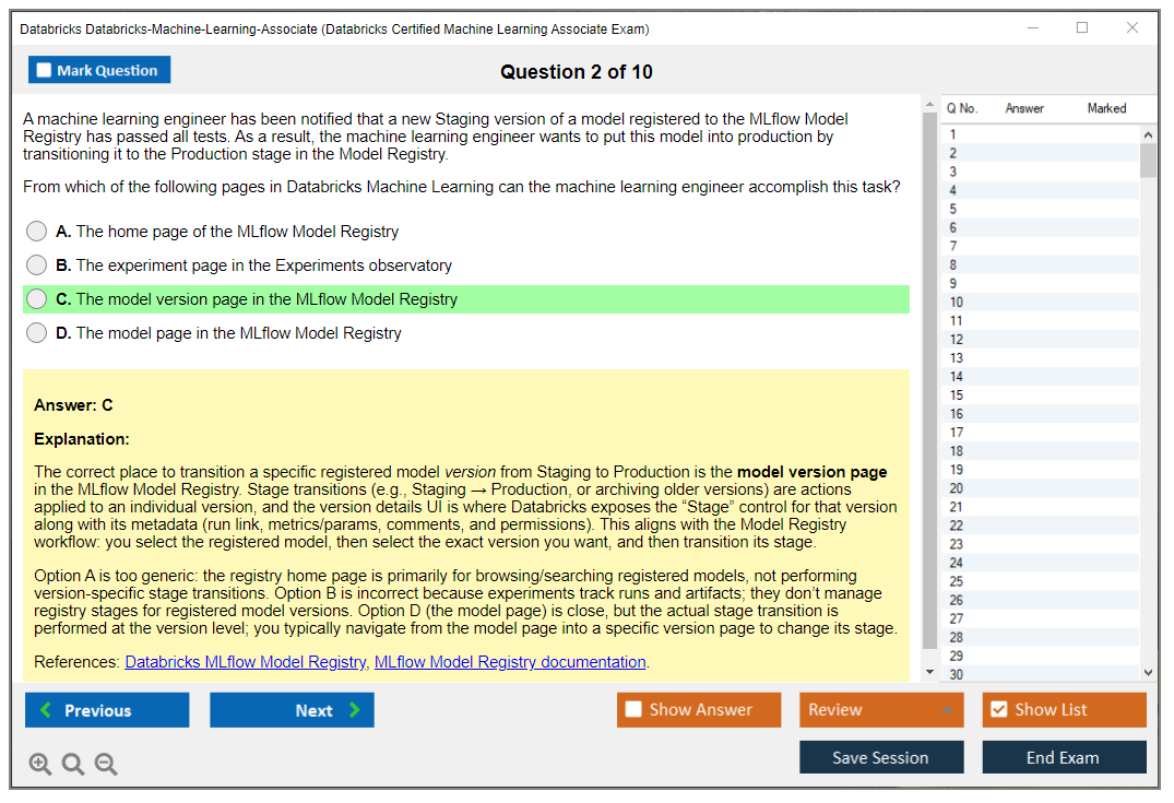 Databricks Databricks-Machine-Learning-Associate (Databricks Certified Machine Learning Associate Exam) Exam Simulator Test Engine Exam Prep 2
