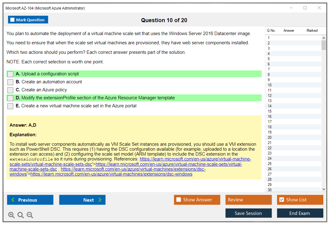 Microsoft AZ-104 (Microsoft Azure Administrator) Exam Simulator Test Engine Exam Prep 10