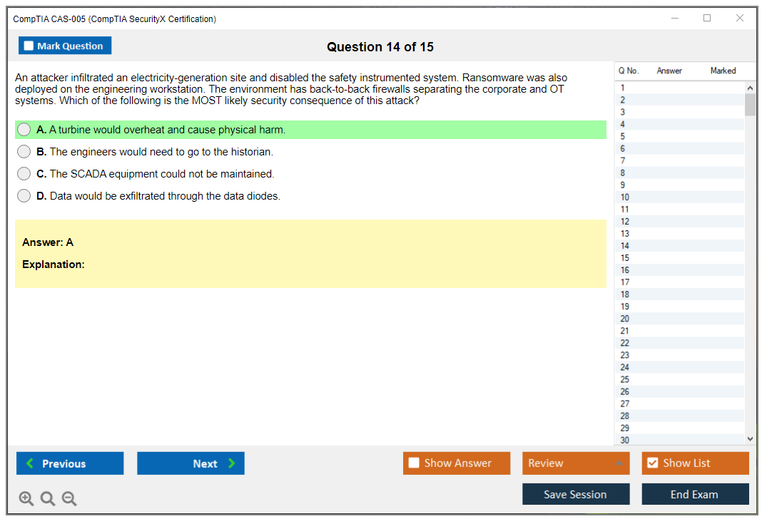 CompTIA CAS-005 (CompTIA SecurityX Certification Exam) Exam Simulator Test Engine Exam Prep 14