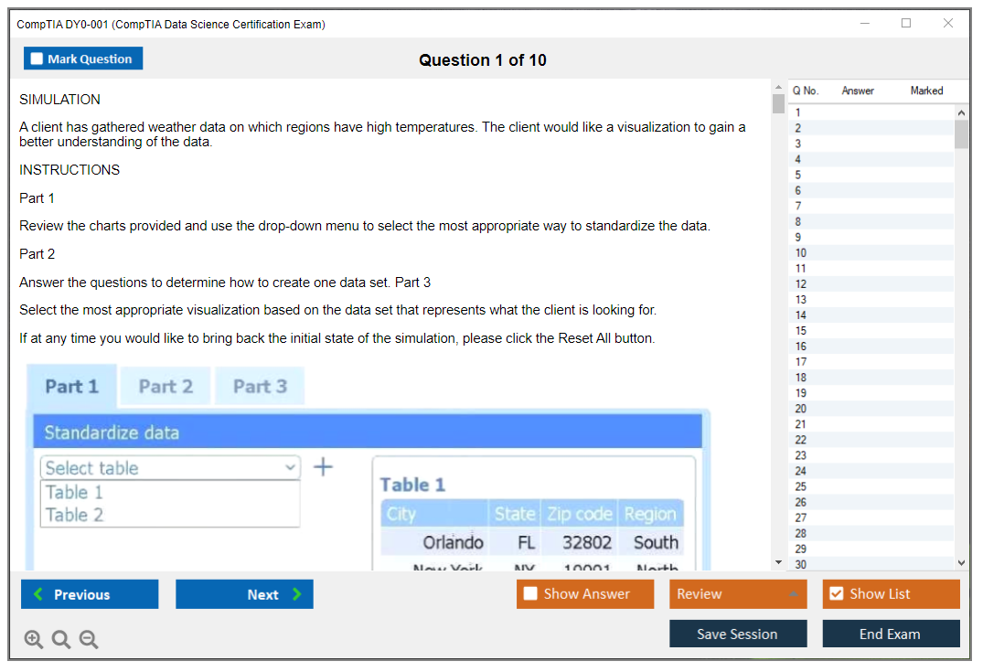 CompTIA DY0-001 (CompTIA Data Science Certification Exam) Exam Simulator Test Engine Exam Prep 1