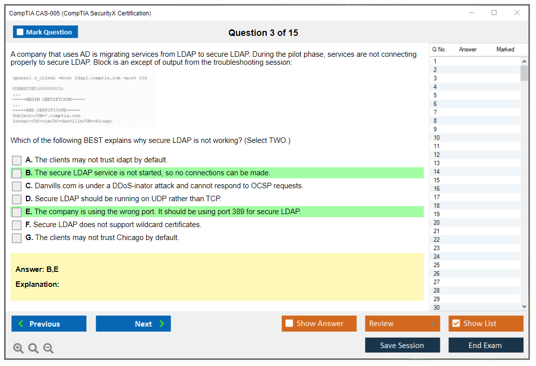 CompTIA CAS-005 (CompTIA SecurityX Certification Exam) Exam Simulator Test Engine Exam Prep 3