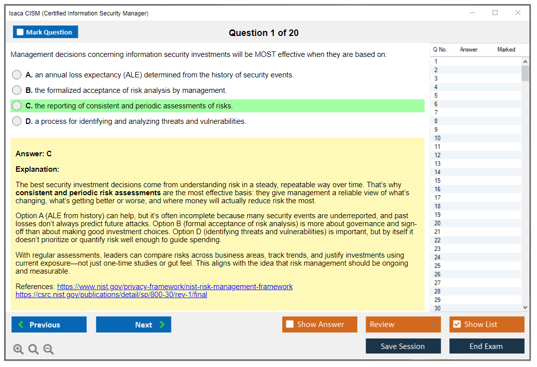 Isaca CISM (Certified Information Security Manager) Exam Simulator Test Engine Exam Prep 1