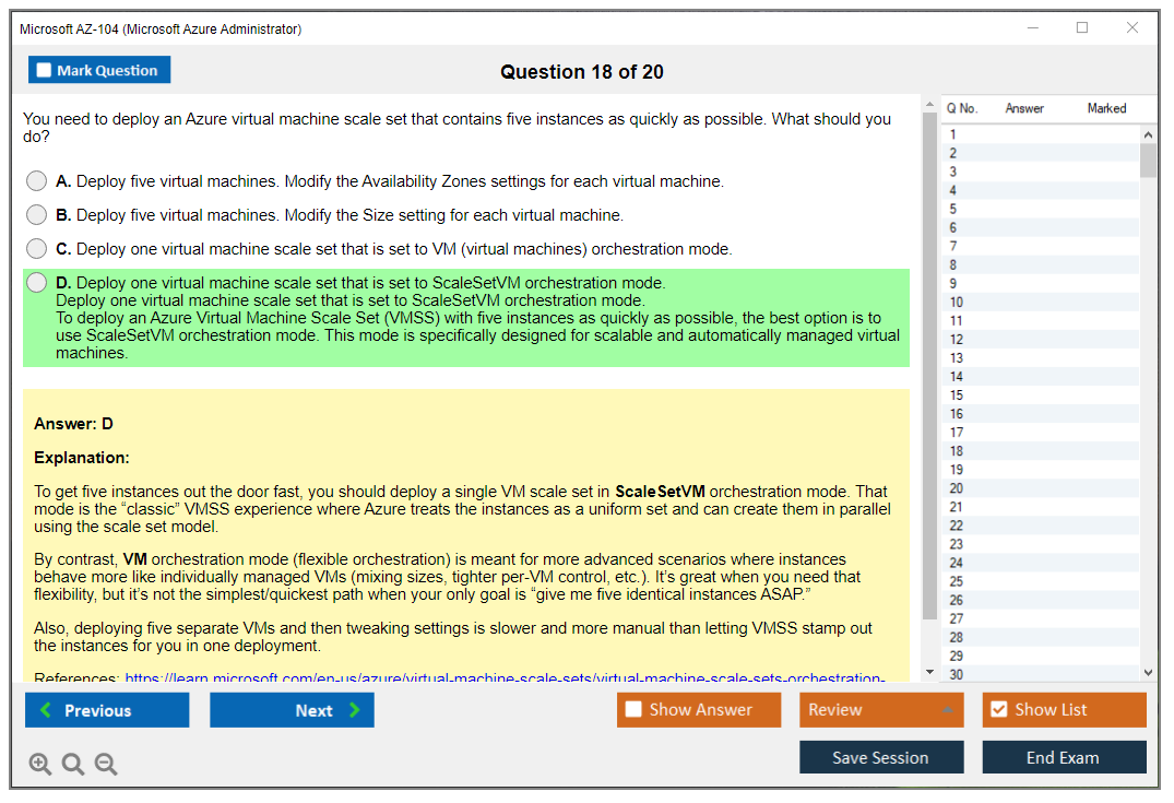 Microsoft AZ-104 (Microsoft Azure Administrator) Exam Simulator Test Engine Exam Prep 18