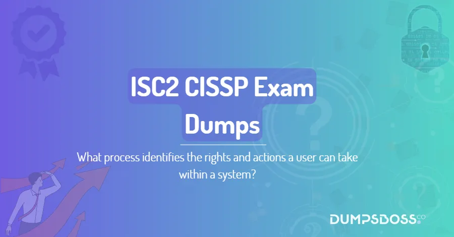 What process identifies the rights and actions a user can take within a system?