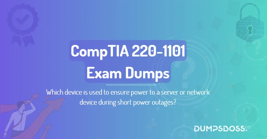 Which device is used to ensure power to a server or network device during short power outages?