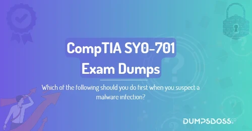 Which of the following should you do first when you suspect a malware infection?