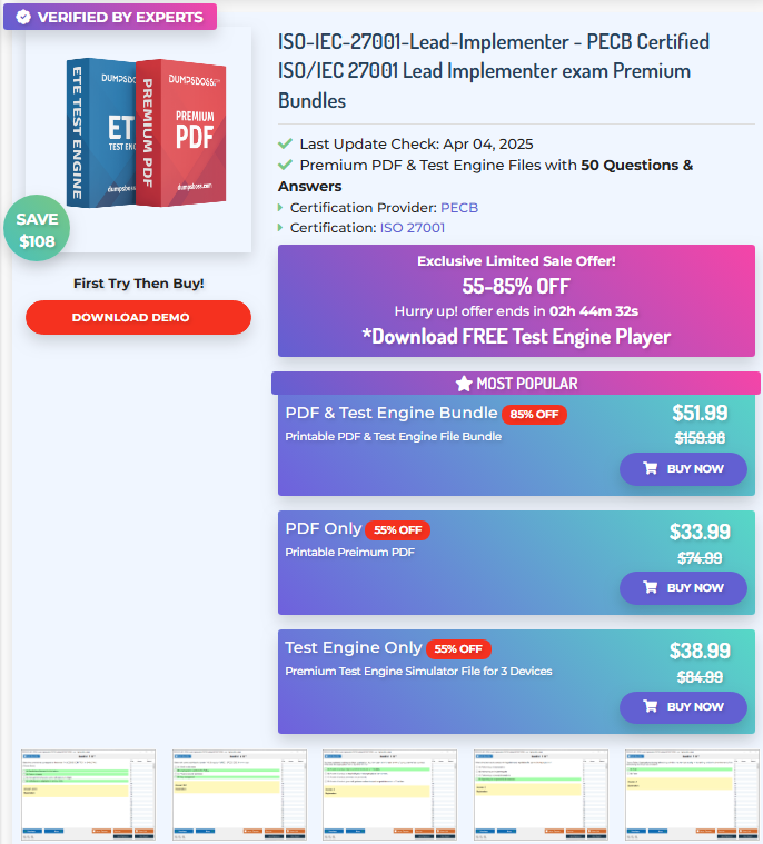 PECB Lead-Implementer Certified ISO, IEC Exam Prep Study Guide Dumps