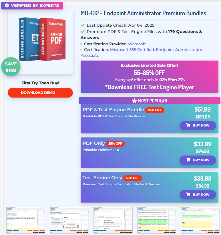MD-102 Exam Dumps Practice Questions and Study Guide