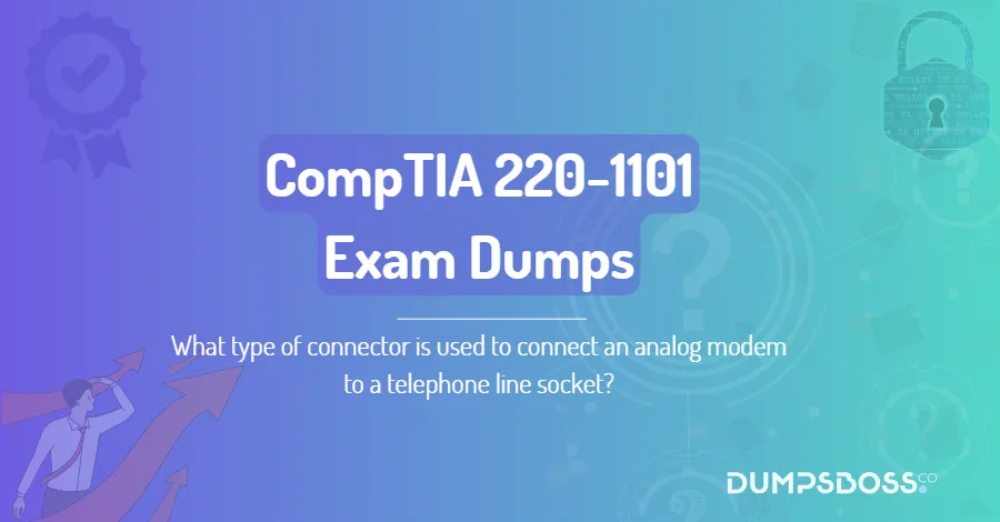 What type of connector is used to connect an analog modem to a telephone line socket?