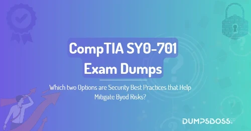 Which two Options are Security Best Practices that Help Mitigate Byod Risks? (Choose Two.)