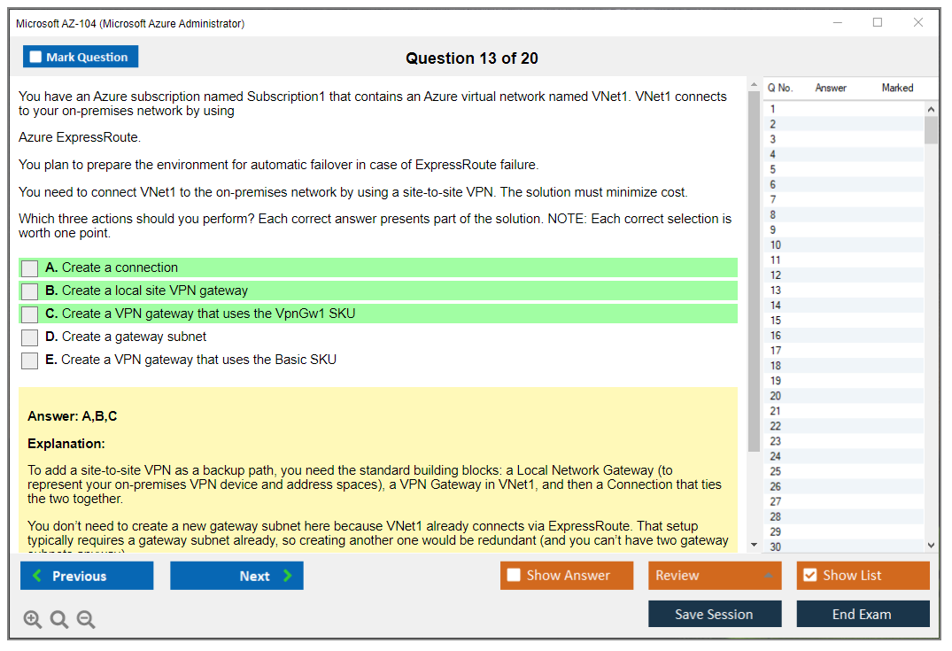 Microsoft AZ-104 (Microsoft Azure Administrator) Exam Simulator Test Engine Exam Prep 13