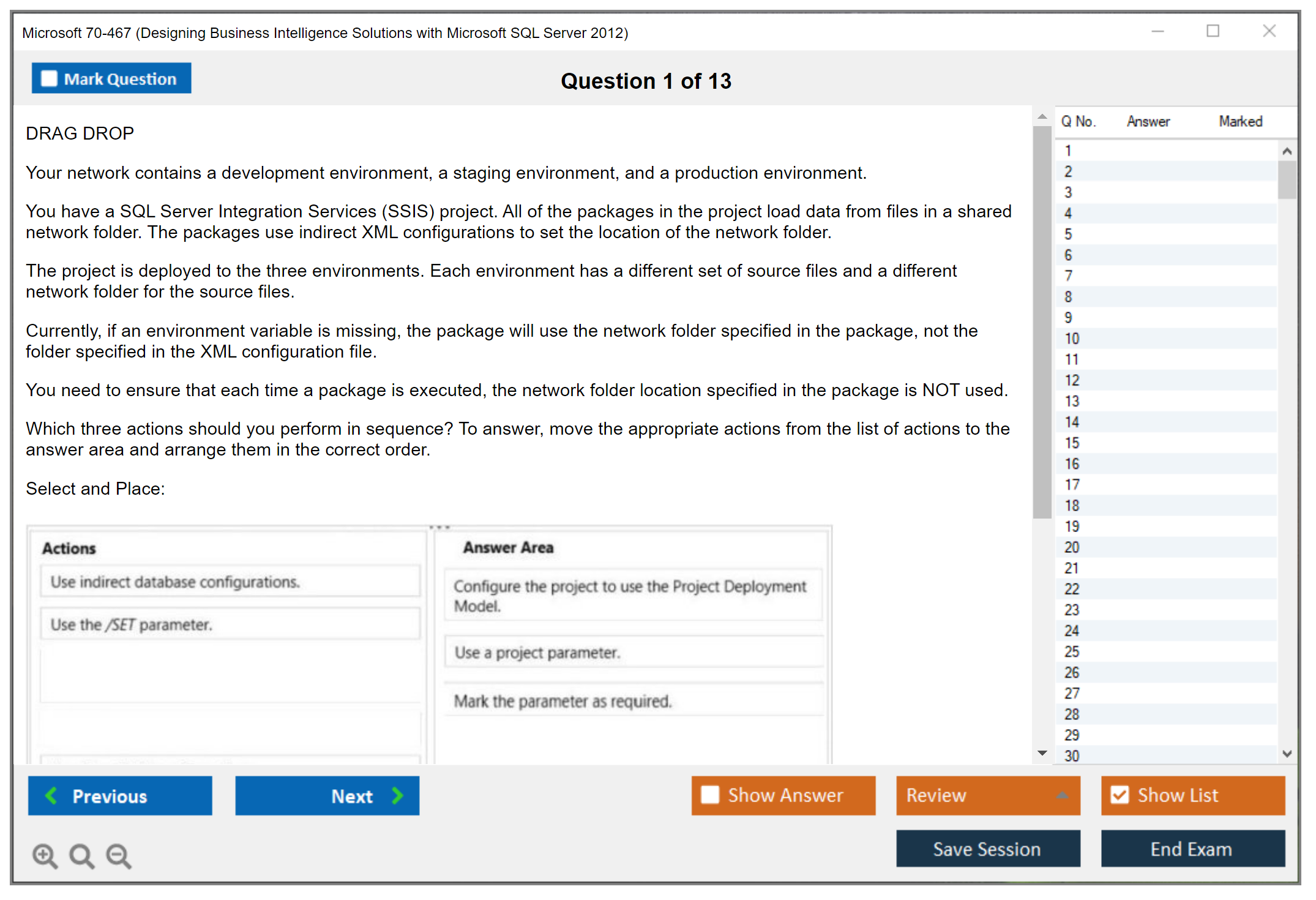 Microsoft 70-467 (Designing Business Intelligence Solutions with Microsoft SQL Server 2012) Exam Simulator Test Engine Exam Prep 1