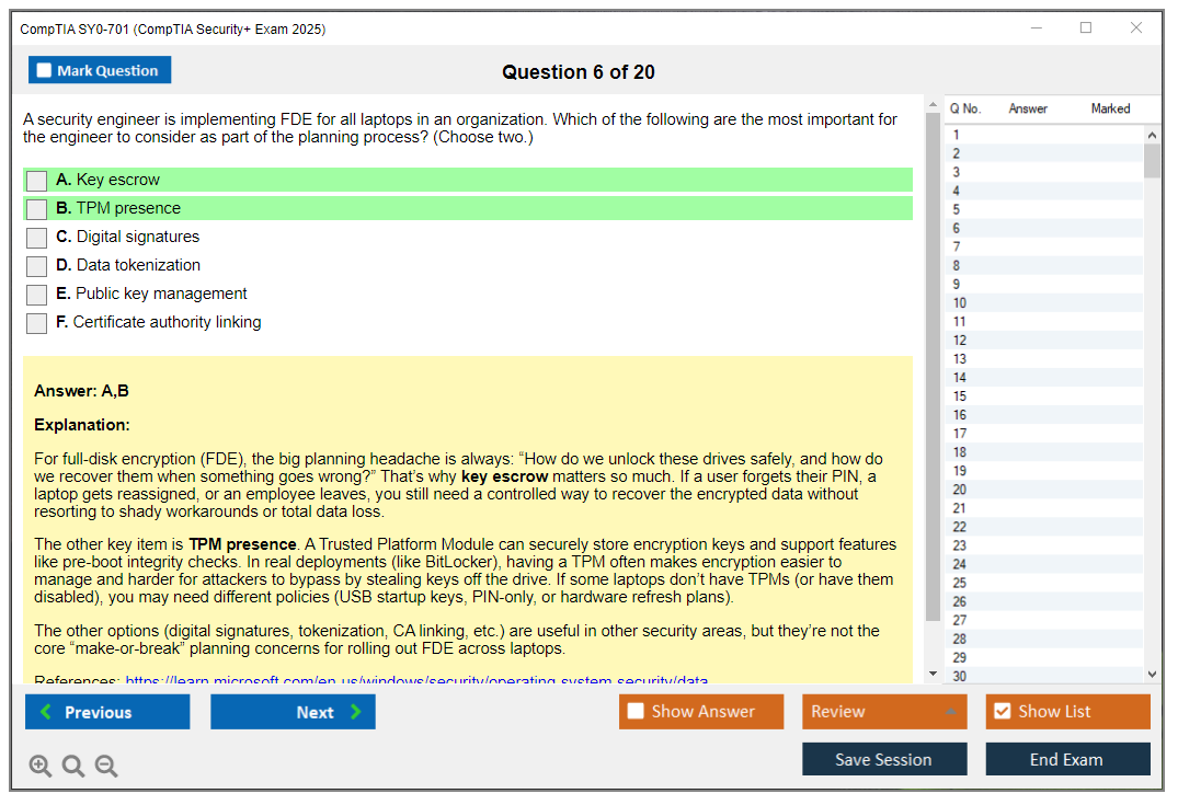 CompTIA SY0-701 (CompTIA Security+ Exam) Exam Simulator Test Engine Exam Prep 6