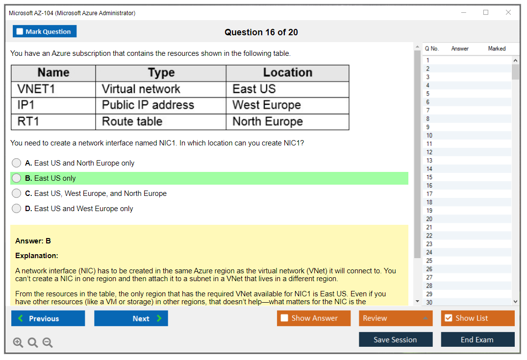 Microsoft AZ-104 (Microsoft Azure Administrator) Exam Simulator Test Engine Exam Prep 16