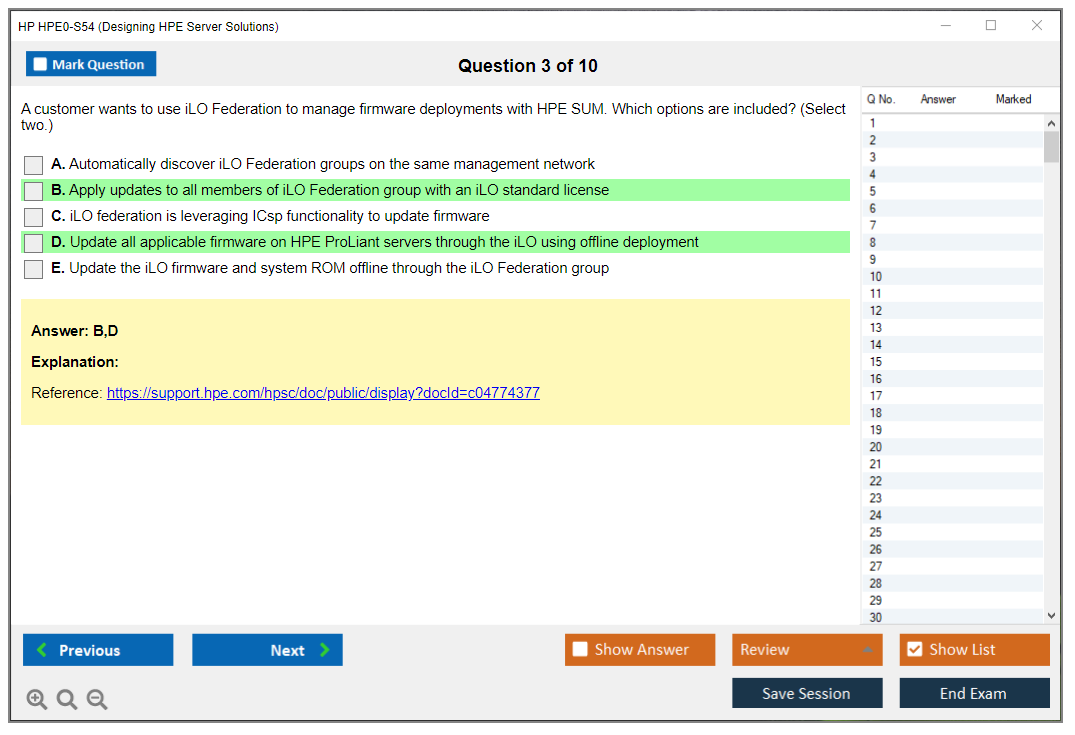 HP HPE0-S54 (Designing HPE Server Solutions) Exam Simulator Test Engine Exam Prep 3